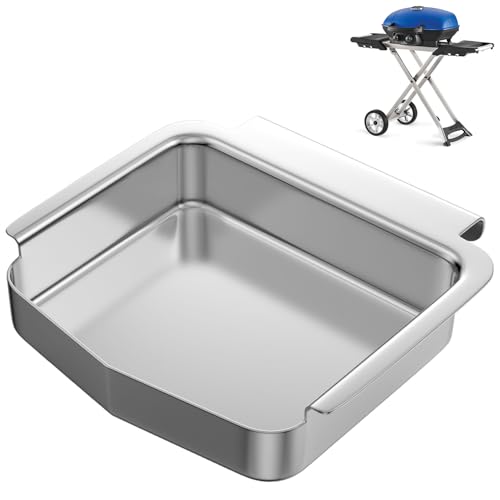 Image of SafBbcue Stainless Steel Grease Tray Replacement 62006 for Napoleon TravelQ 285 Series Grill | Fits Napoleon TravelQ 285 /TQ240 /TQ285X /PRO285 /PRO285X, Replaces 62006, Rust-proof, easy clean, durable, Dishwasher safe