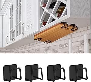 Soporte For Tablas De Cortar Debajo Del Gabinete - 4 Piezas Soporte For Tablas De Cortar Estante De Almacenamiento De Acero Inoxidable Tabla De Cortar Debajo Del Estante Del Mostrador