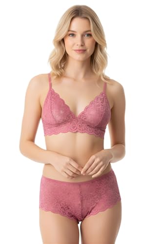 Image of Xs and Os Women's Lace Bra Panty Lingerie Set