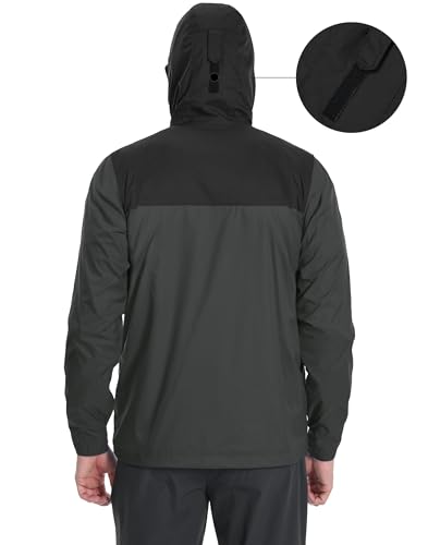 Image of Pioneer Camp Men's Rain Jacket Waterproof with Hood Lightweight Packable Raincoat Rain Shell for Outdoor Hiking Travel