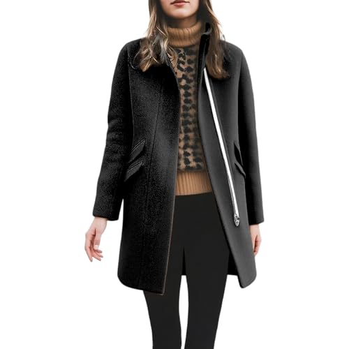 Manteau classique zip laine mélangée veste urbaine chic pour la ville