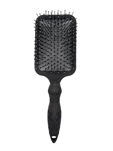 Amazon Basics Paddle Brush for Hair, Gentle Detangling, Wet or Dry Hair, Tangle-Free with Flexible...
