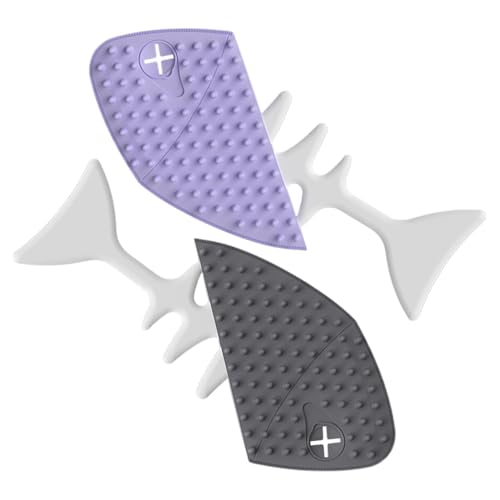 室内猫用ブラシ、キャットコーム|キャットコーム2Xフィッシュボーンペットブラシ、かわいいお掃除用毛取りコーム猫用毛取りブラシ小・中猫用