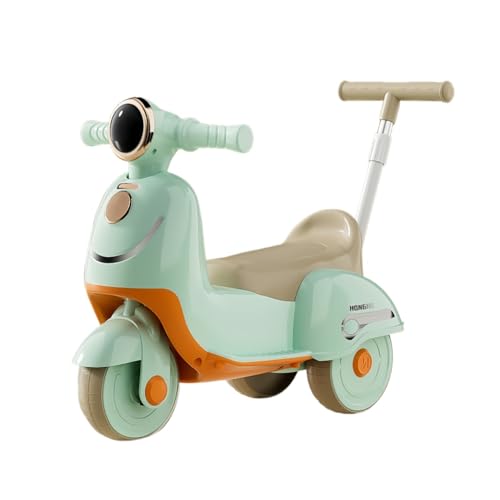 Lopres 三輪車 自転車 子供乗せ自転車 キックバイク 三輪車 手押し棒付き 倒れにくい 組み立て簡単 チャレンジバイク 男の子 女の子 お祝い 誕生日 バイク 1歳から5歳まで コンパクト (音楽とライト付きで、押したり乗ったりできます,ブルー)