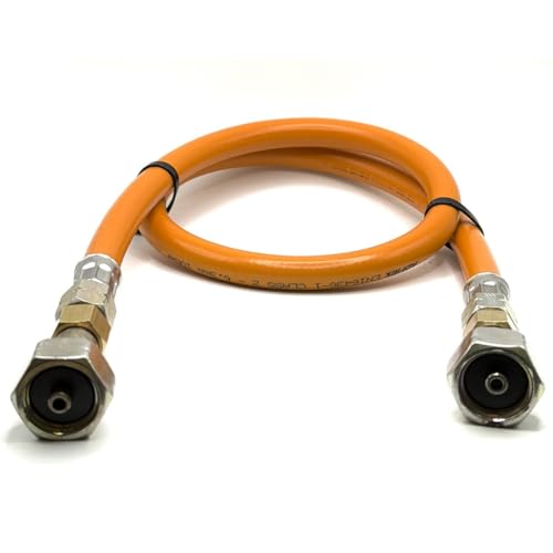 LPG Hochdruck-Gasschlauch, 80 cm, Orange, 21,8 mm LH x 21,8 mm LH, für Wohnwagen, Wohnmobile, Camper, Boote, Catering, Vans & kommerzielle LPG-Systeme