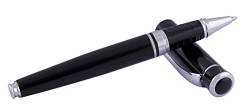 Image of amazon basics Ballpoint Pen with Case for Office, Home and Gifting (Black Body, Blue Ink)