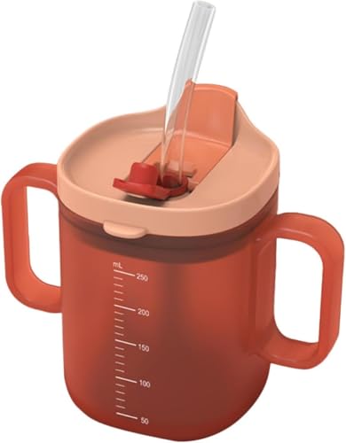Farigrut こぼれないコップ ストローカップ 介護コップ 目盛付 こぼれない ストロー付きコップ 介護用品 飲みやすい 患者ケアカップ 高齢者 ある患者 マタニティ向け 介護コップ 食補助具 お粥カップ マタニティドリンクカップ ビーカーカップを飲む