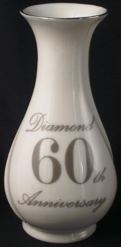 Diamond 60th Anniversary gift Bud Vase in Bone China