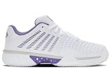Muy elegante K-Swiss Tennis Express Light 3 Clay, Zapatos de Tenis Mujer, White/Purple Haze/Lunar Rock, 39 EU