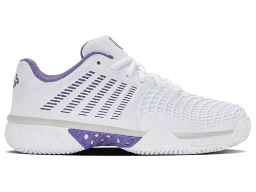 K-Swiss Tennis Express Light 3 Clay Zapatos de Tenis para Mujer White/Purple Haze/Lunar Rock 38