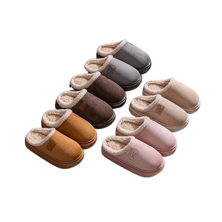 Suede Men's and Women's Slippers, 4cm Heel, Anti-Slip Memory Foam Insulated Insole4