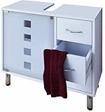 VCM Waschtischunterschrank Bad Möbel Unterschrank Schubladen Badschrank Badmöbel Weiss 67 x 56 x 30 cm 