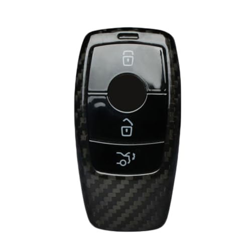 Luxury Carbon Fiber Protective Hard Key Case Cover Made Compatible for 2017-2024 Mercedes-Benz W213 E-Class S-Class C-Class Smart Key Fob