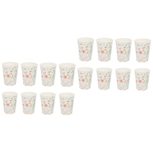 UTHCLO 2 Set Bicchiere Di Carta Bicchieri Di Carta Floreali Bicchieri Di Carta Espresso Tazzine Da Espresso Bicchieri Di Carta Bianca Squisiti Bicchieri Bicchiere Portatile Pezzi * 2