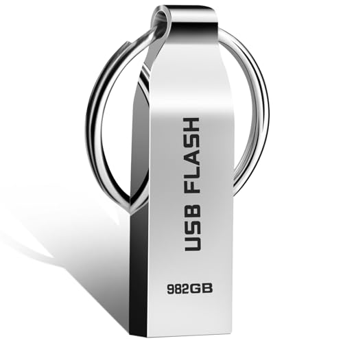 Ruoray Memoria USB 982GB Pendrive con Llavero Alta Velocidad Metal Pen Drive 982GB USB Portátil Impermeable Disco Duro Externo para PC, Laptop,Desktop
