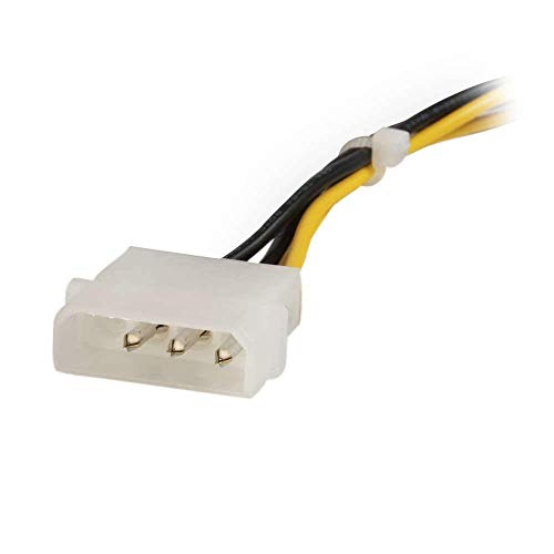 Image of C2G Legrand 4 Pin Molex Adapter, 12 Inch Molex to ATX, Black and Yellow Computer Power Adapter Cable, 1 Count, C2G 27314