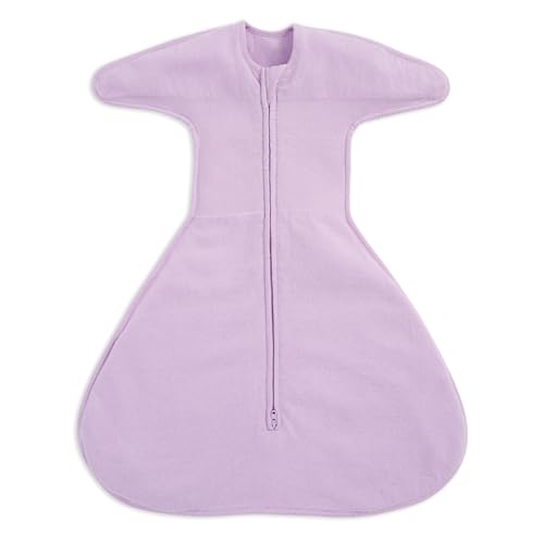 Image of HALO Sleepsack SwaddleStretch, Arms Up or Extended Arms, Newborn Baby Swaddle, 0 – 3 Months, 0.5 TOG, Lavender
