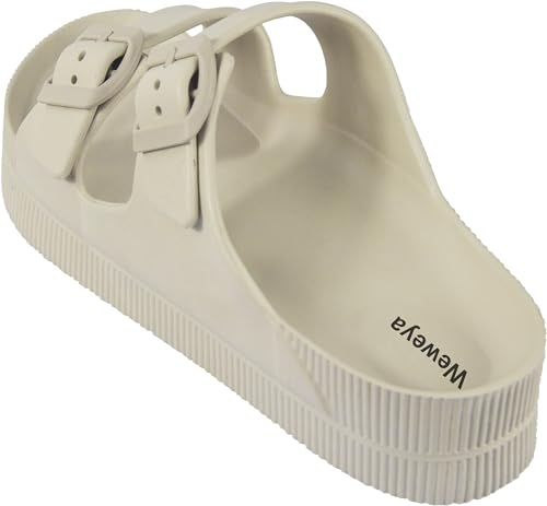 Image of Weweya Platform Sandals Women Arch Support Sandal Buckle Straps Slides | Flip Flops, EVA, Beach, Comfortable, Summer, Lightweight, Recovery