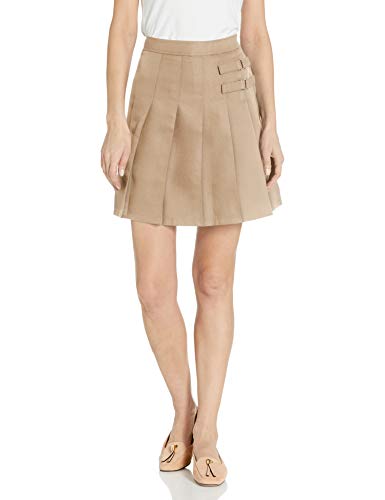 French Toast Little Girls' Toddler Two-Tab Pleated Scooter, Khaki, 3T