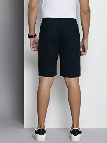 Image of The Indian Garage Co Men Slim Fit Solid Mid-Rise Cargo Shorts