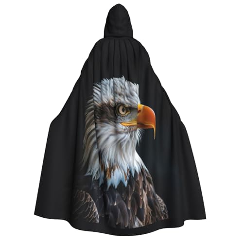 Cape à capuche imprimé aigle chauve de luxe EdWal en tissu durable pour adulte