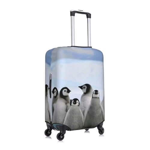 Young Penguins With Snow Print Luggage Suitcase Covers Elastic Washable Luggage Protector Luggage Covers For Suitcase3