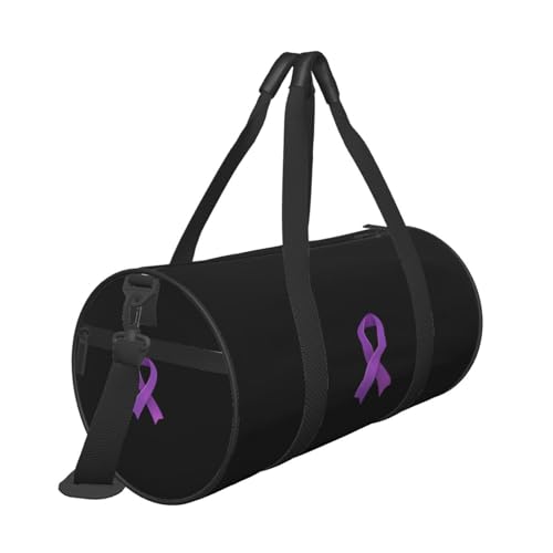 Pancreatic Cancer Awareness Purple Ribbon Convertible Garment Bag with Shoulder Strap, Carry on Garment Duffel Bag for Men Women - Rolling Foldable for Travel Luggage Bags (Black)4