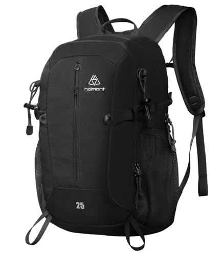 Haimont 25L Lightweight Hiking Daypack with Rain Cover, Black