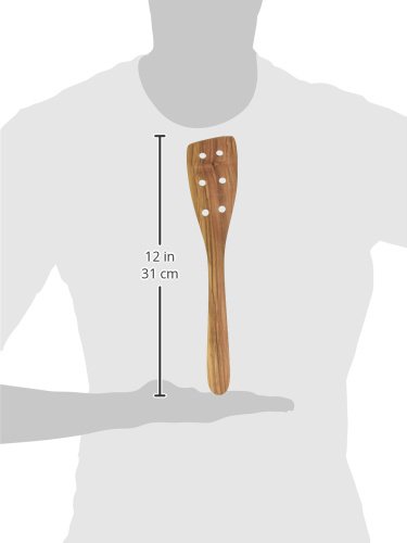 Eddington Italian Olive Wood Pierced Spatula, Handcrafted In Europe, 12-Inches #TOP7
