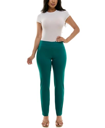Zac & Rachel Women's Plus Size Millennium Fabric Pull-On Slim Leg Pant, Harbor Blue, 18W