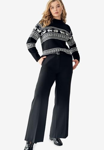 ellos Plus Size Woven Wide Leg Pants3