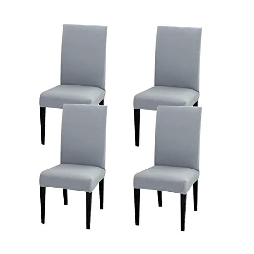 Fundas para Sillas de Comedor, Protector de Asiento de Silla Lavable ExtraÍBle Y de Gran Elasticidad, Funda para Fiesta en Casa, Hotel, Ceremonia de Boda (Gris Carbón Juego de 4)