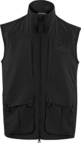 normani Outdoor Weste Freizeitweste Safariweste mit Sonnenschutz 50+ und vielen praktischen Taschen Farbe Dunkelschwarz Größe XL