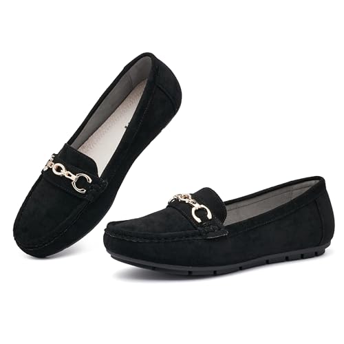 Image of Women's Business Loafers Work Casual Flats Shoes Lightweight Penny PU Leather Slip On Walking Shoes