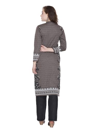Image of Rosary Women's Winter Woolen Kurti Jacquard Straight Fit Ethnic Wear with 2 Side Pockets