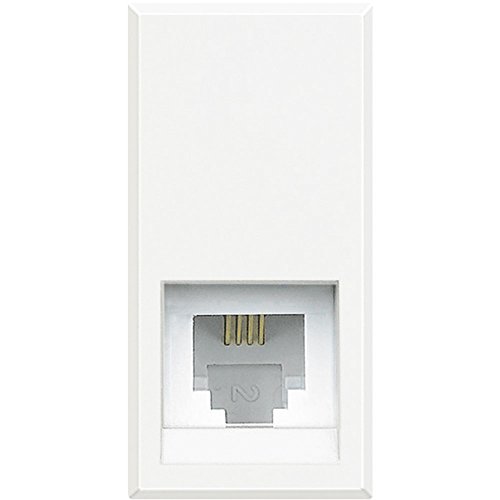 Prise RJ11 BTICINO Axolute hd4258 C11 N blanche pour téléphone