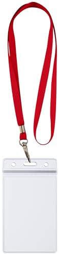 WEBBOMB Étui pour carte d'identité et porte-badge ZIP Porte-cartes étanche avec cordon tour de cou et étui de protection transparent horizontal/vertical pour 1-2 cartes d'identité et cartes – vue 2