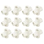 QUARKZMAN – QUARKZMAN 12 Stück PVC Rohrverbinder 20mm Kreuz 4-Wege 0.8" 