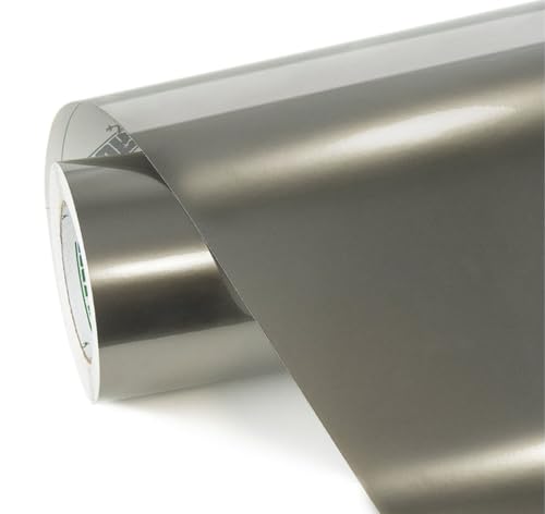 Image of Gloss Silver Metallic Vinyl Car Wrap Paint Replacement Film Roll with Nano Air Release Technology, Stretchable & Waterproof. (24 x 100 inch, Silver Glossy Metallic)