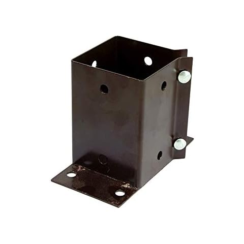 Eliza Tinsley Swiftpost Flush Fit Bolt Down Fence Post Support Shoe Anchor Clamp Grip Epoxy Brown for 75mm (3") or 100mm (4") Posts (1, for 75mm (3") Posts) Cover