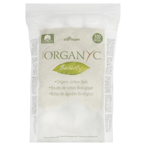 Image of Organyc 100% Organic Cotton Balls for Sensitive Skin 100 Count (Pack of 12)