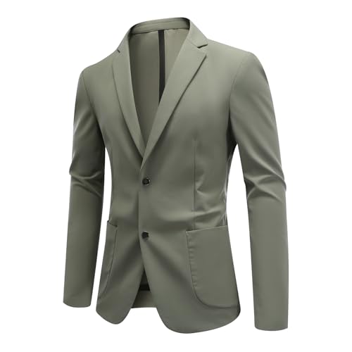 Allthemen Blazer Homme Casual Élégante Veste de Costume Extensible Léger Jacket Mariage Business Vert S