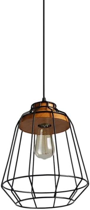 Suspension industrielle cuisine et îlot de salon en métal et bois