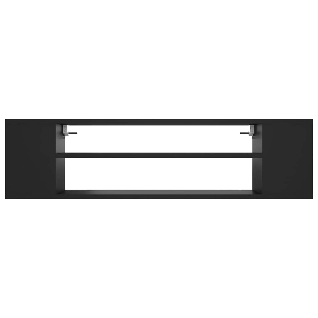 vidaXL Mueble de TV Colgante Madera contrachapada Negro 100x30x26,5 cm