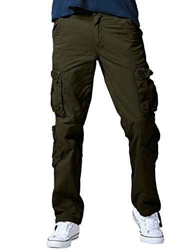 Image of Match Men's Wild Retro Multi-Pockets Utility Casual Cotton Cargo Trousers #3357