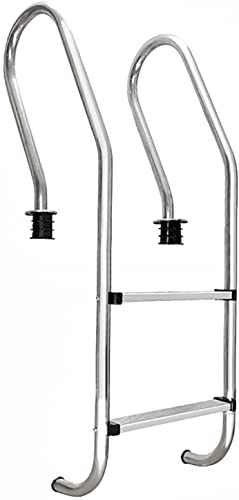 Escalera para piscina de 2 peldaños con barandales de acero inoxidable miniatura 1