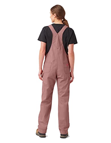 Dickies Womens Women's Relaxed Fit Overalls Bib Shortalls, Rinsed Ash Rose, Large Us #TOP1