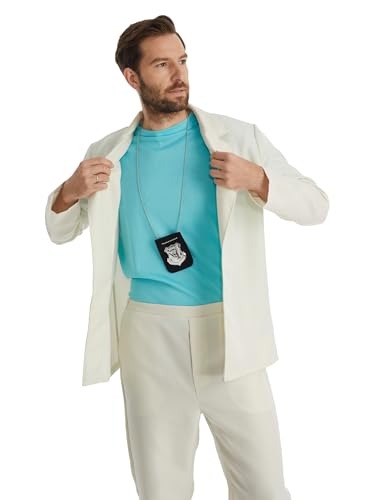 Karnival Costumes 80s Miami Cop White Suit Men's Costume 2XL 50-52