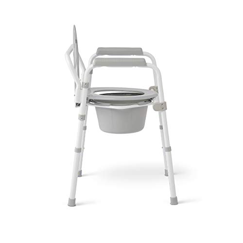Medline 3-In-1 Steel Folding Bedside Commode, Commode Chair For Toilet Is Height Adjustable, Can Be Used As Raised Toilet, Supports 350 Lbs #TOP7