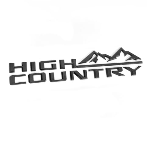 Image of 3pack OEM High Country Emblems Side Tailgate Badges 3D Letters Compatible with Silverado Tahoe Suburban 2019-2025 High Country 85101611 Glossy Black